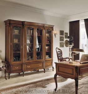 Olasz klasszikus, exkluzív, elegáns, minőségi bútor, könyvesszekrény