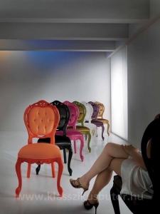 Olasz klasszikus, exkluzív, elegáns, minőségi bútor, színes székek