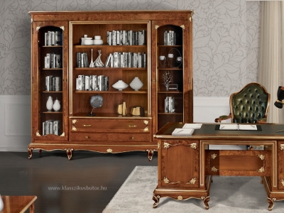 ArtDeco 3000 könyvesszekrény, 3004 íróasztal, 3006 irodai forgófotel, olasz bútor, olasz klasszikus lakberendezés