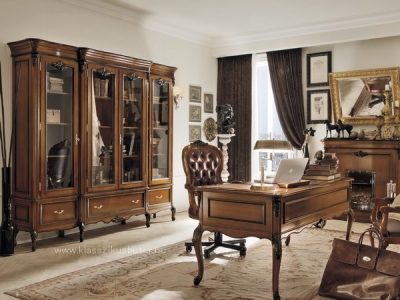 Olasz klasszikus, exkluzív, elegáns, minőségi bútor, íróasztal, forgószék