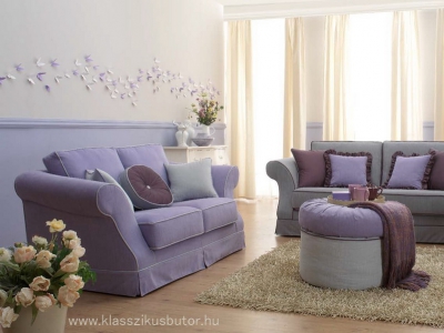 Olasz klasszikus ülőgarnitúra, kanapé, fotel, puff