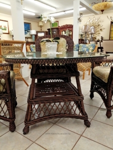 Bar Harbor rattan étkező garnitúra, valódi rattan bútor, amerikai bútor, amerikai lakberendezés, amerikai étkező garnitúra