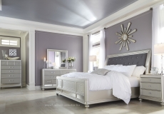 Coralayne Silver hálószoba összeállítás, amerikai hálószoba, amerikai bútor, amerikai ágy, King size, Queen ágy, ágy, ágykeret, amerikai éjjeliszekrény, tükör, amerikai komód
